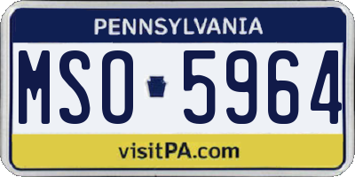 PA license plate MSO5964
