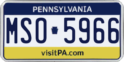 PA license plate MSO5966