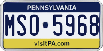 PA license plate MSO5968