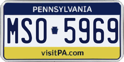 PA license plate MSO5969