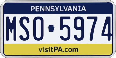 PA license plate MSO5974