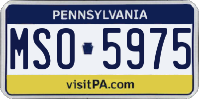 PA license plate MSO5975