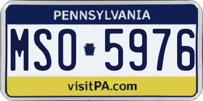 PA license plate MSO5976