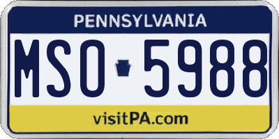 PA license plate MSO5988