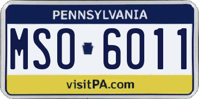 PA license plate MSO6011