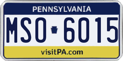PA license plate MSO6015