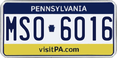 PA license plate MSO6016