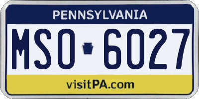 PA license plate MSO6027