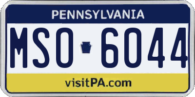 PA license plate MSO6044