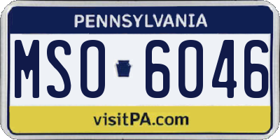 PA license plate MSO6046