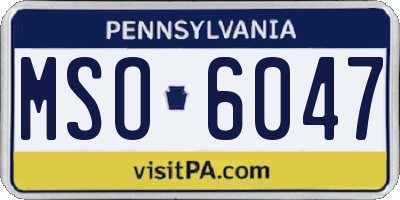 PA license plate MSO6047