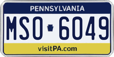 PA license plate MSO6049