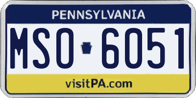PA license plate MSO6051