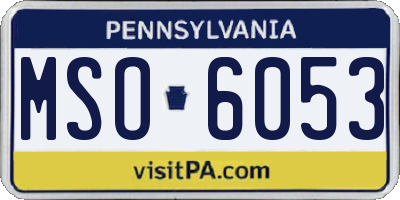 PA license plate MSO6053