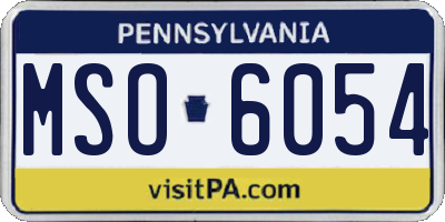 PA license plate MSO6054