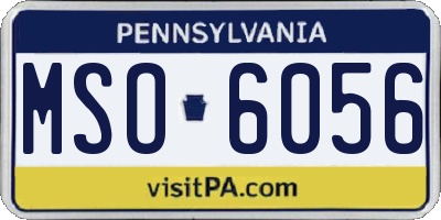 PA license plate MSO6056