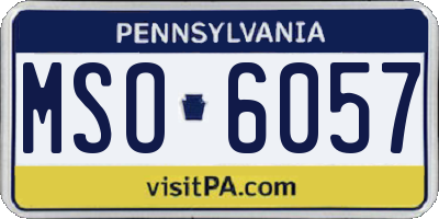 PA license plate MSO6057