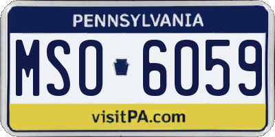 PA license plate MSO6059