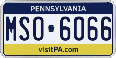 PA license plate MSO6066
