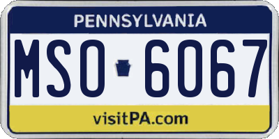 PA license plate MSO6067