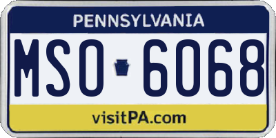 PA license plate MSO6068