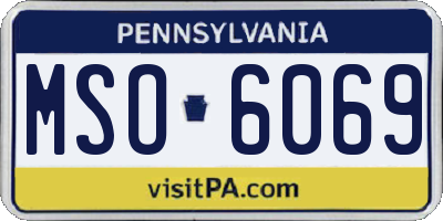 PA license plate MSO6069