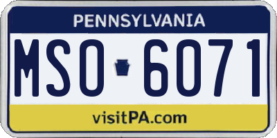 PA license plate MSO6071