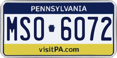 PA license plate MSO6072