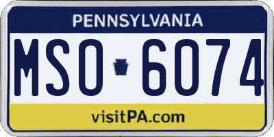 PA license plate MSO6074