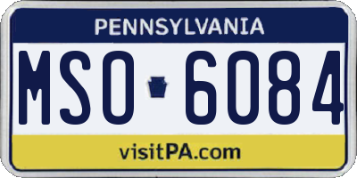 PA license plate MSO6084