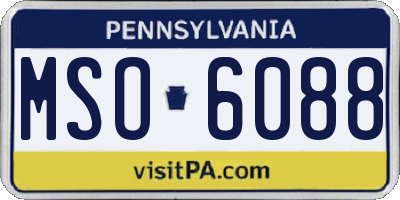 PA license plate MSO6088