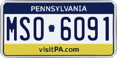 PA license plate MSO6091