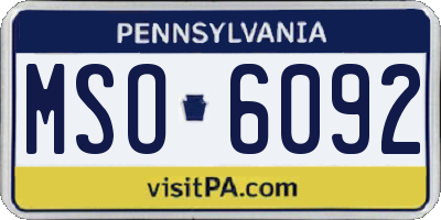 PA license plate MSO6092