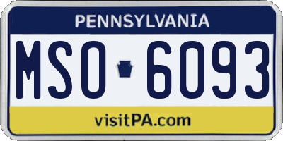 PA license plate MSO6093
