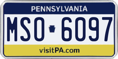 PA license plate MSO6097