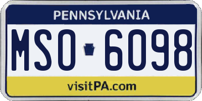 PA license plate MSO6098
