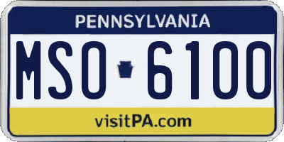 PA license plate MSO6100