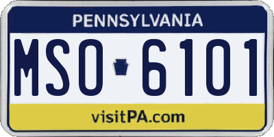 PA license plate MSO6101