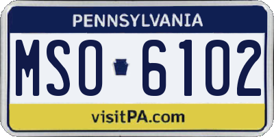 PA license plate MSO6102