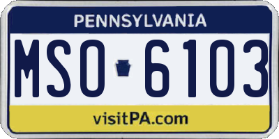 PA license plate MSO6103