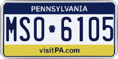 PA license plate MSO6105