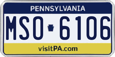 PA license plate MSO6106