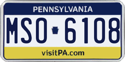PA license plate MSO6108