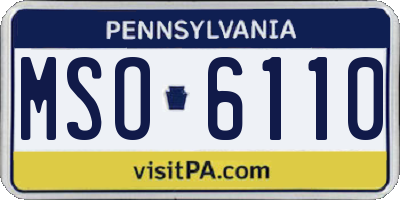 PA license plate MSO6110