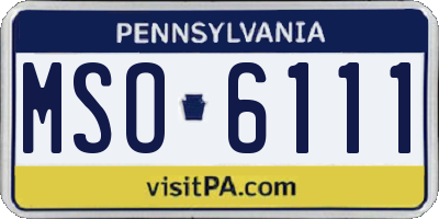 PA license plate MSO6111