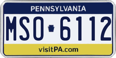 PA license plate MSO6112