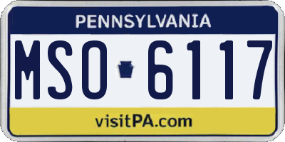 PA license plate MSO6117