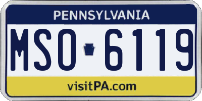 PA license plate MSO6119