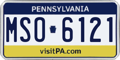 PA license plate MSO6121