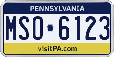 PA license plate MSO6123